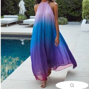 Pleated Ombré Maxi dress size S